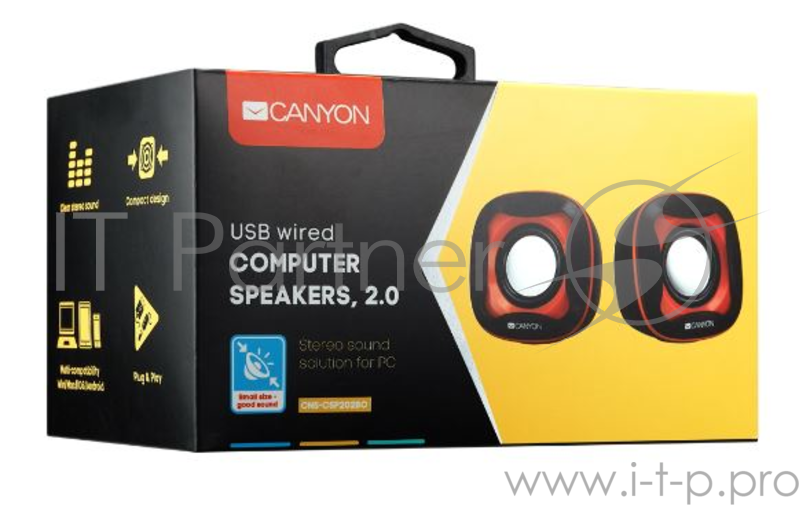 Колонки CANYON CNS-CSP202BO Black/Orange (3Вx2,USB 2.0)