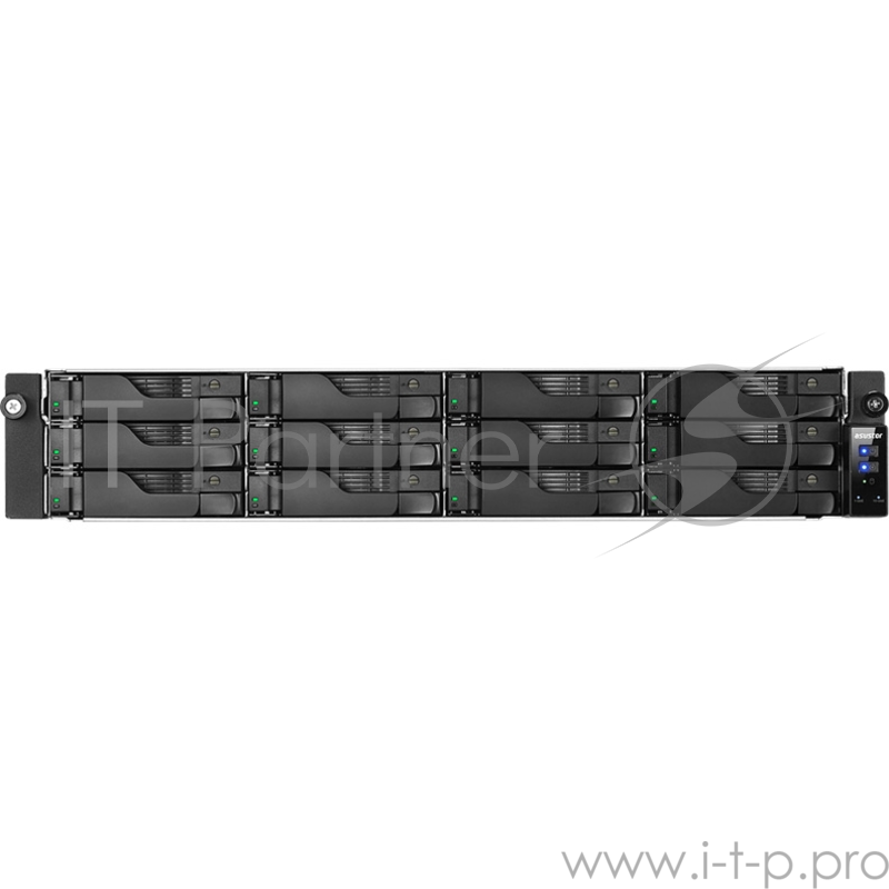 Система хранения данных ASUSTOR AS6212RD (12-Bay NAS, Intel Celeron Quad-Core, 4 GB SO-DIMM DDR3L, GbE x 4, USB 3.0, WoL, System Sleep Mode, AES-NI hardware encryption,with lockable tray)