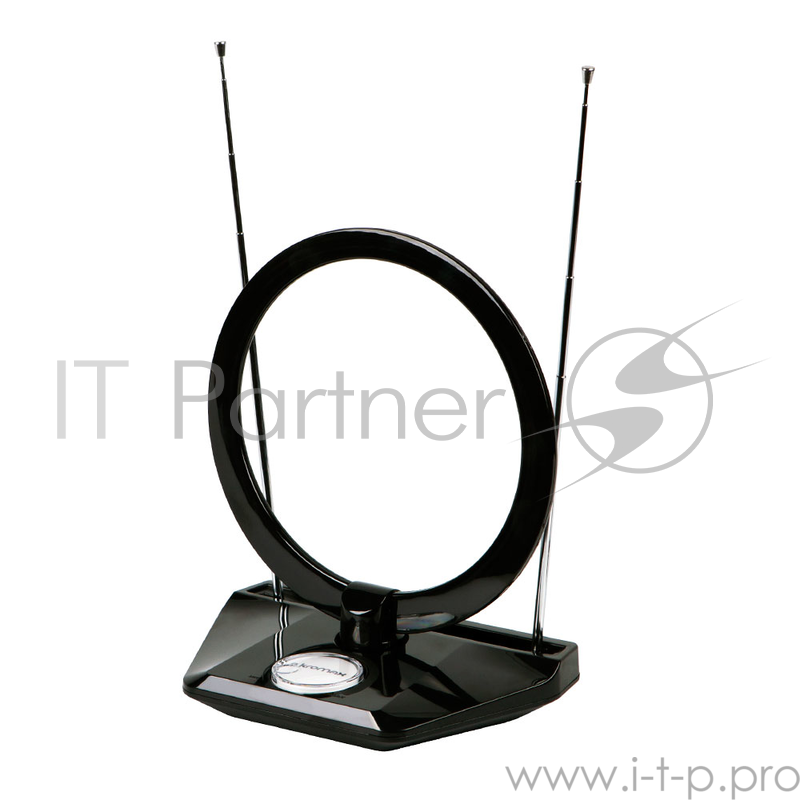 Телевизионная антенна Kromax TV FLAT-07 black Комн. акт. антенна, VHF: 87,5-230 МГц, UHF: 470-860 МГц, коэф. ус 25dB питание: адапт. в комплекте