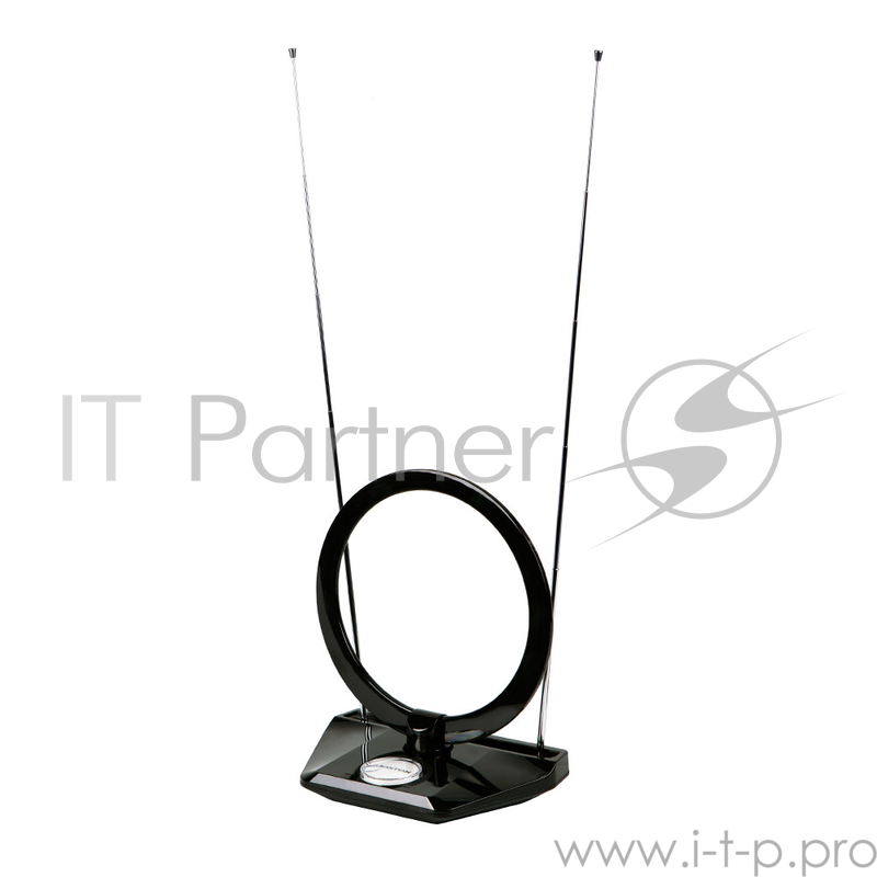 Телевизионная антенна Kromax TV FLAT-07 black Комн. акт. антенна, VHF: 87,5-230 МГц, UHF: 470-860 МГц, коэф. ус 25dB питание: адапт. в комплекте