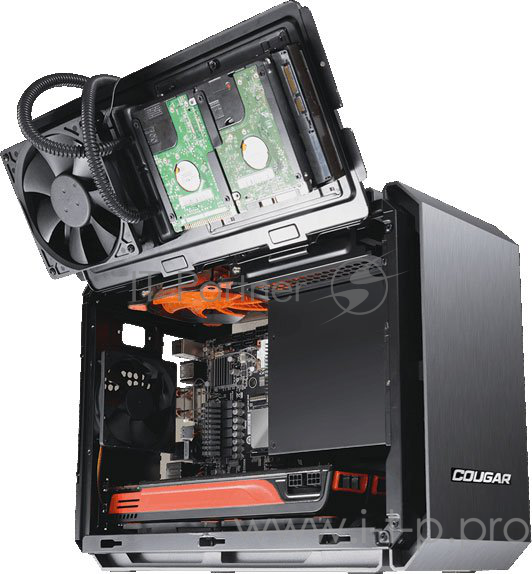 Корпус Cougar QBX Корпус QBX, без БП, чёрный, Mini-ITX