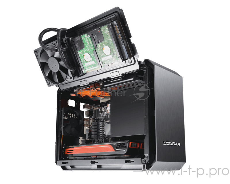 Корпус Cougar QBX Корпус QBX, без БП, чёрный, Mini-ITX
