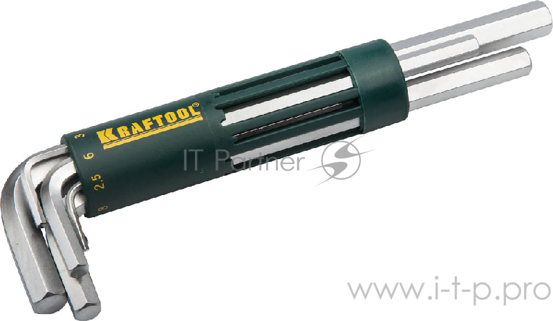 Ручной инструмент Набор KRAFTOOL (27430-2_z01) Ключи EXPERT имбусовые длинные, Cr-Mo сталь, держатель-рукоятка, HEX 2-10мм, 8 пред