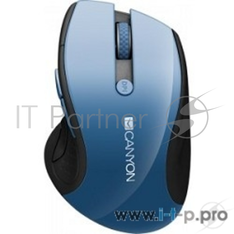 Мышь CANYON CNS-CMSW01BL Blue Gray pearl glossy USB {wireless mouse, optical tracking - blue LED, 2.4Ghz, 6 buttons, DPI 1000/1200/1600}