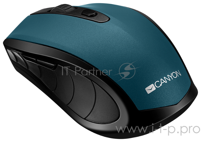 Мышь беспроводная CANYON <CNS-CMSW08G> : (BT/ 2.4GHz), 2.4 GHz / USB 2.0 приемник, dpi 800/1200/1600, матово-зеленая