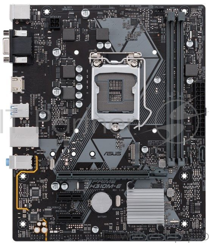 Материнская плата ASUS PRIME H310M-E/CSM, LGA1151, H310, 2*DDR4, D-Sub+HDMI, SATA3, Audio, Gb LAN, USB 3.1*4, USB 2.0*6, COM*1 header (w/o cable), mATX 90MB0X90-M0EAYC