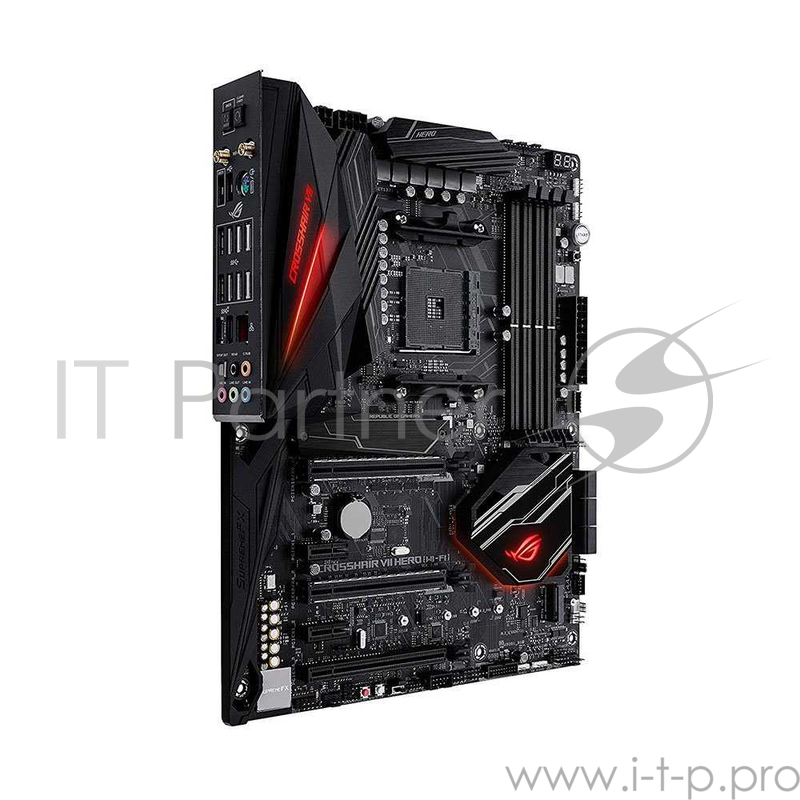 Материнская плата ROG CROSSHAIR VII HERO (WI-FI) материнская плата форм-фактора ATX сокет AM4 чипсет AMD X370 4 слота DDR4 DIMM, 2133-3200 МГц поддержка SLI/CrossFireX разъемы SATA: 6 Гбит/с - 8