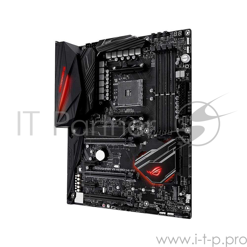 Материнская плата ROG CROSSHAIR VII HERO (WI-FI) материнская плата форм-фактора ATX сокет AM4 чипсет AMD X370 4 слота DDR4 DIMM, 2133-3200 МГц поддержка SLI/CrossFireX разъемы SATA: 6 Гбит/с - 8