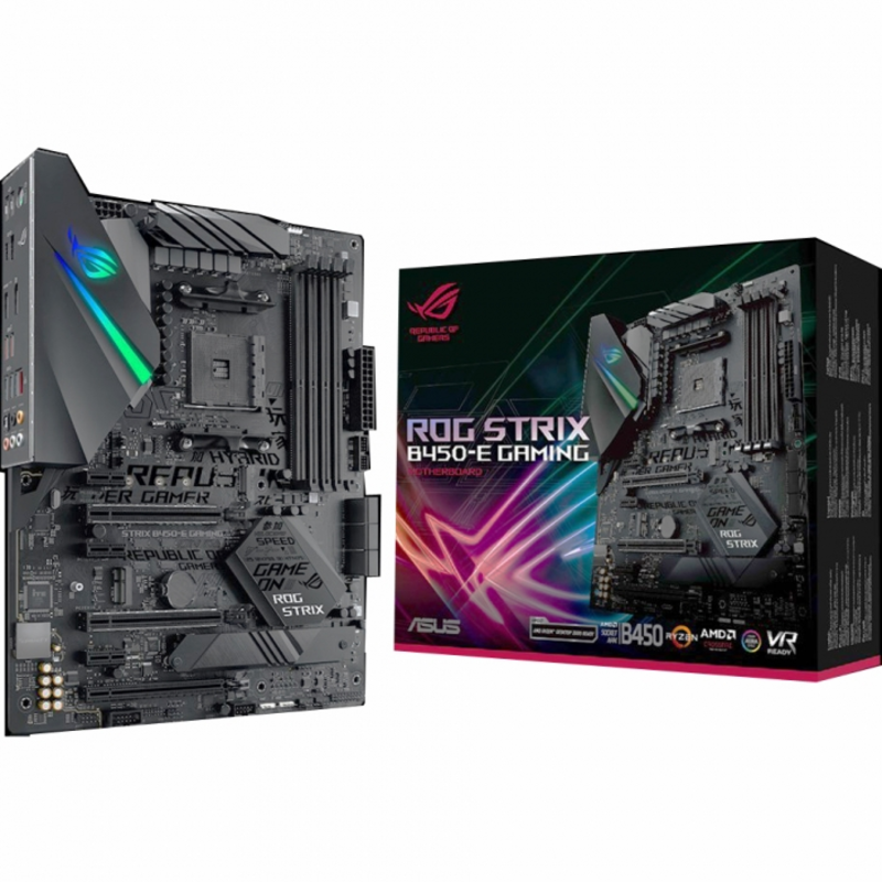 Материнская плата Asus ROG STRIX B450-E GAMING Soc-AM4 AMD B450 4xDDR4 ATX AC`97 8ch(7.1) GbLAN RAID+HDMI+DP