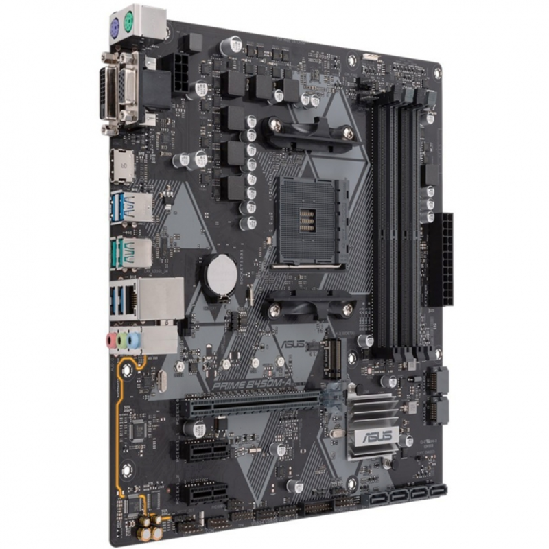 Материнская плата ASUS PRIME B450M-A/CSM, Socket AM4, B450, 2*DDR4, D-Sub+DVI+HDMI, SATA3 + RAID, Audio, Gb LAN, USB 3.1*8, USB 2.0*4, COM*1 header (w/o cable), mATX 90MB0YR0-M0EAYC