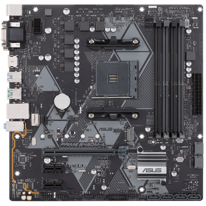 Материнская плата ASUS PRIME B450M-A/CSM, Socket AM4, B450, 2*DDR4, D-Sub+DVI+HDMI, SATA3 + RAID, Audio, Gb LAN, USB 3.1*8, USB 2.0*4, COM*1 header (w/o cable), mATX 90MB0YR0-M0EAYC
