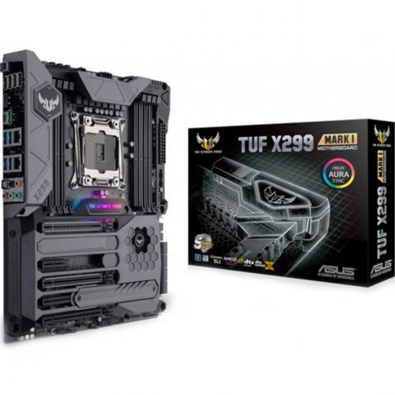 Мат. плата ASUS TUF X299 MARK 1 <S2066, iX299, 4*DDR4, 3*PCIe 3.0x16, 3PCIe 3.0x1, SATA3, Vlan, HDMI, DP, 2xUSB3.0, ATX, Retail>