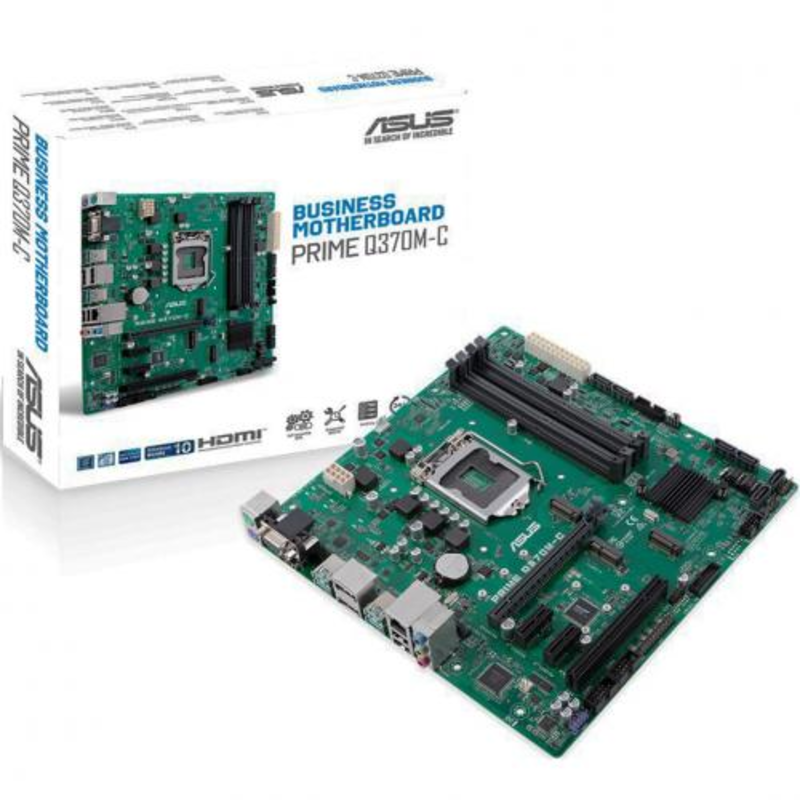Материнская плата Asus PRIME Q370M-C Soc-1151v2 Intel Q370 4xDDR4 mATX AC`97 8ch(7.1) GbLAN RAID+VGA+HDMI+DP