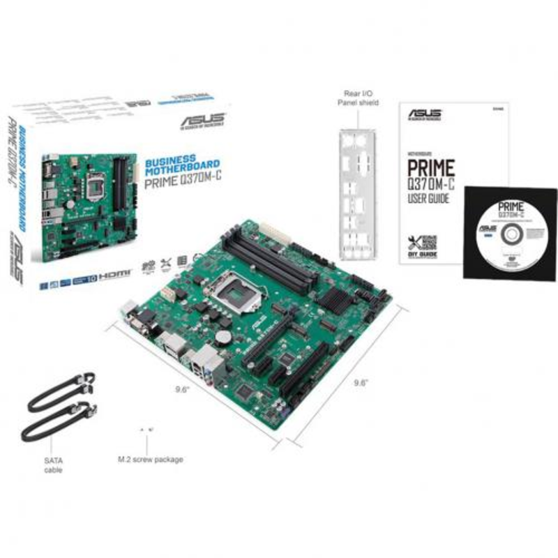 Материнская плата Asus PRIME Q370M-C Soc-1151v2 Intel Q370 4xDDR4 mATX AC`97 8ch(7.1) GbLAN RAID+VGA+HDMI+DP