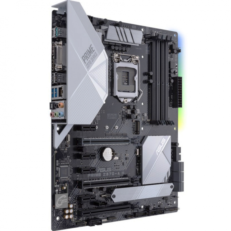 Материнская плата ASUS <PRIME Z370-A II> LGA1151 v2 чипсет Intel Z370 4 слота DDR4 DIMM, 2133-4000 МГц поддержка SLI/CrossFireX разъемы SATA: 6 Гбит/с - 6