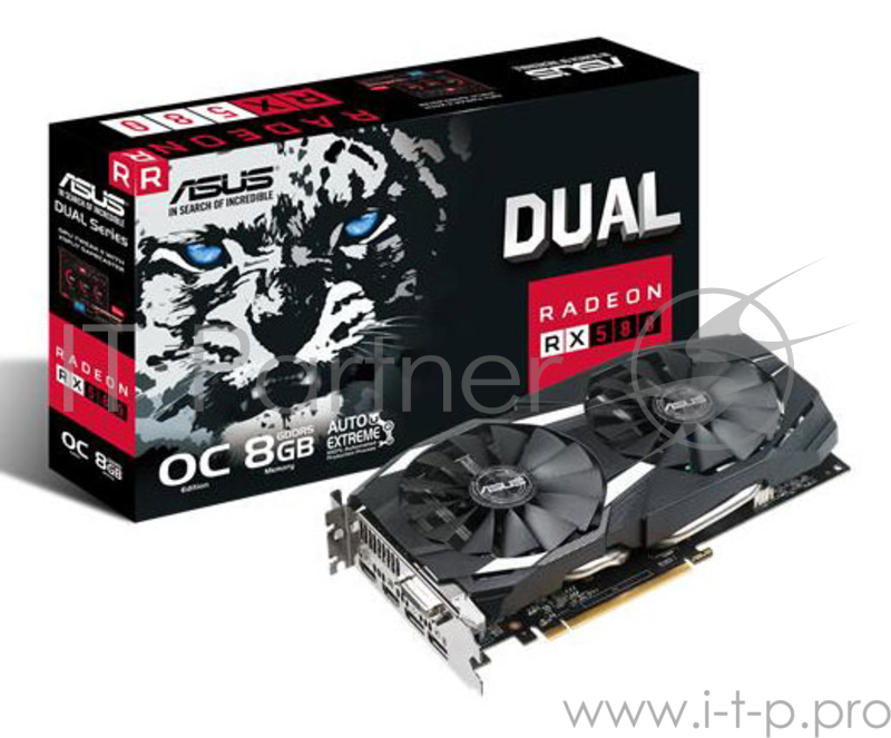 Видеокарта ASUS DUAL-RX580-O8G // RX580,DVI,HDMI*2,DP*2,8G,D5 90YV0AQ1-M0NA00