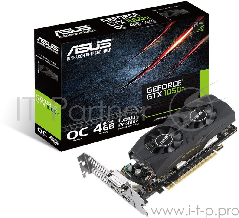 Видеокарта Asus PCI-E GTX1050TI-O4G-LP-BRK nVidia GeForce GTX 1050TI 4096Mb 128bit GDDR5 1303/7008 DVIx1/HDMIx1/DPx1/HDCP Ret