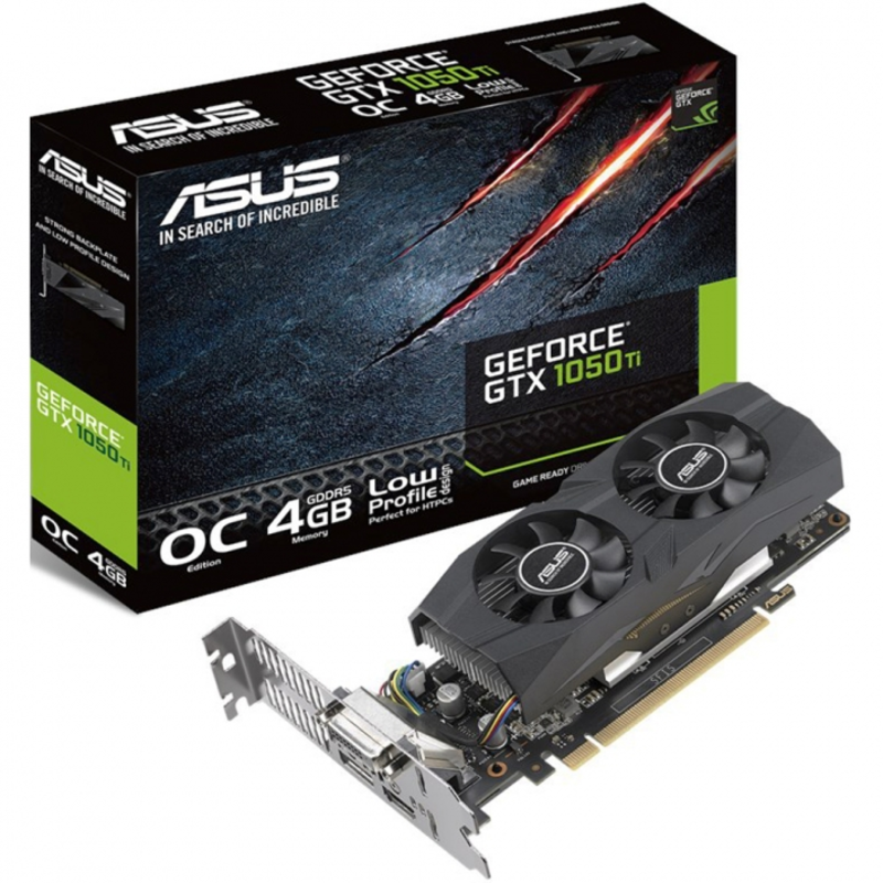 Видеокарта Asus PCI-E GTX1050TI-O4G-LP-BRK nVidia GeForce GTX 1050TI 4096Mb 128bit GDDR5 1303/7008 DVIx1/HDMIx1/DPx1/HDCP Ret