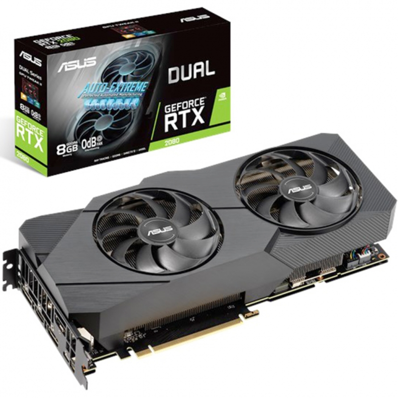 Видеокарта Asus PCI-E DUAL-RTX2080-8G-EVO nVidia GeForce RTX 2080 8192Mb 256bit GDDR6 1515/14000/HDMIx1/DPx3/HDCP Ret
