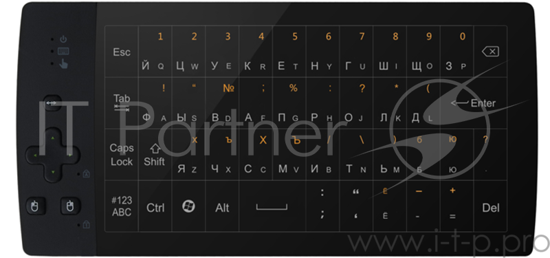 Сетевое оборудование UPVEL UM-517KB Беспроводной полноразмерный TouchPad пульт + полная 56 клавишная QWERTY клавиатура (стильный HI-TECH корпус)
