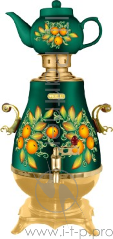 Электрический самовар с заварочным чайником KELLI KL-1324. Объем 4 л. Заварной чайник 0,9 л