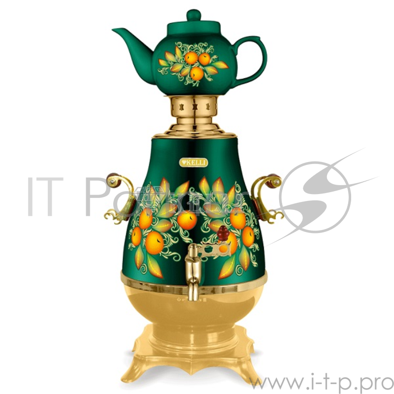 Электрический самовар с заварочным чайником KELLI KL-1324. Объем 4 л. Заварной чайник 0,9 л