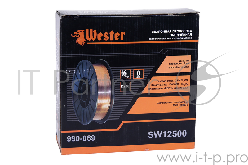 Проволока сварочная WESTER SW 12500 омедненная 990-069 1.2мм, 5кг