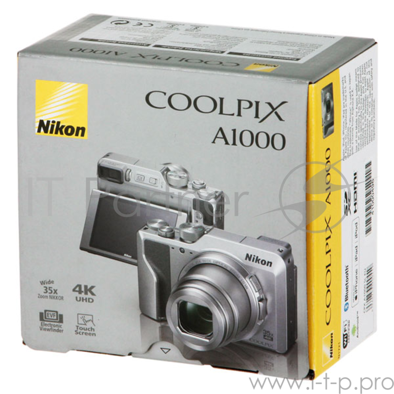 Фотоаппарат Nikon Coolpix A1000 Silver <16.0Mp, 35x zoom, 4K, SD, USB, 3.0>