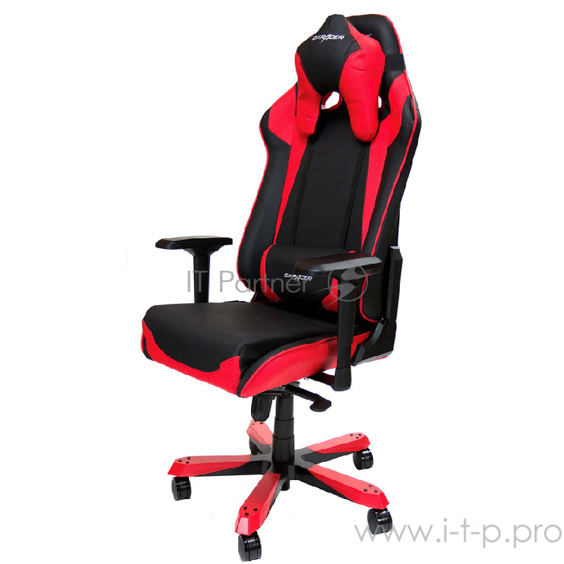 DXRacer Sentinel Игровое кресло чёрно-красное (OH/SJ00/NR, эко-кожа, регулируемый угол наклона, механизм качания)