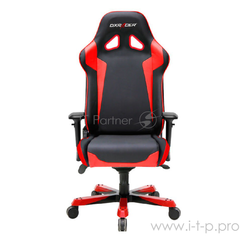 DXRacer Sentinel Игровое кресло чёрно-красное (OH/SJ00/NR, эко-кожа, регулируемый угол наклона, механизм качания)