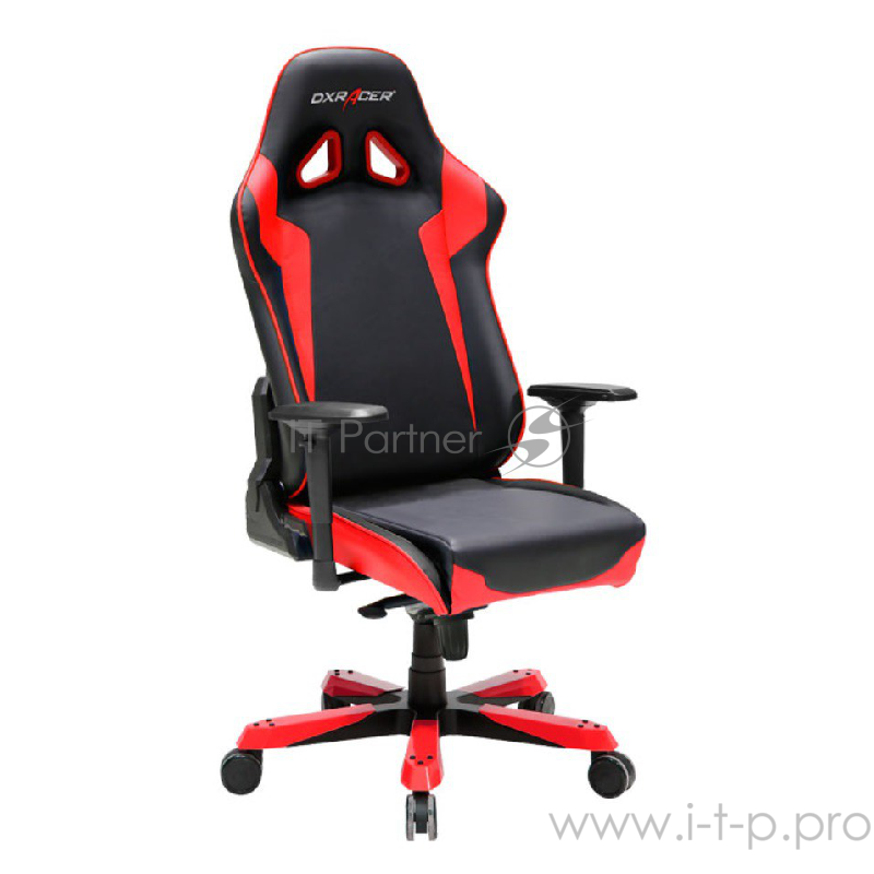 DXRacer Sentinel Игровое кресло чёрно-красное (OH/SJ00/NR, эко-кожа, регулируемый угол наклона, механизм качания)