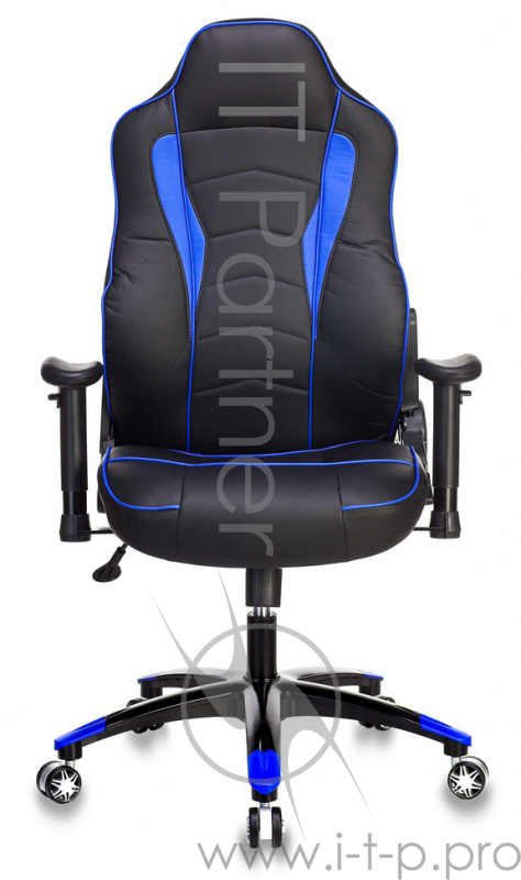Кресло игровое Бюрократ VIKING-3/BL+BLUE черный/синий искусственная кожа