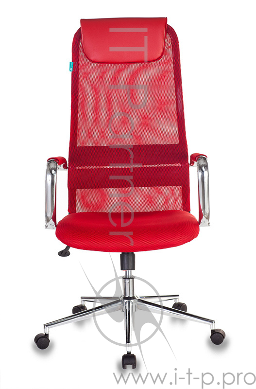 Кресло руководителя Бюрократ KB-9N/R/TW-97N красный TW-35N TW-97N сетка крестовина хром