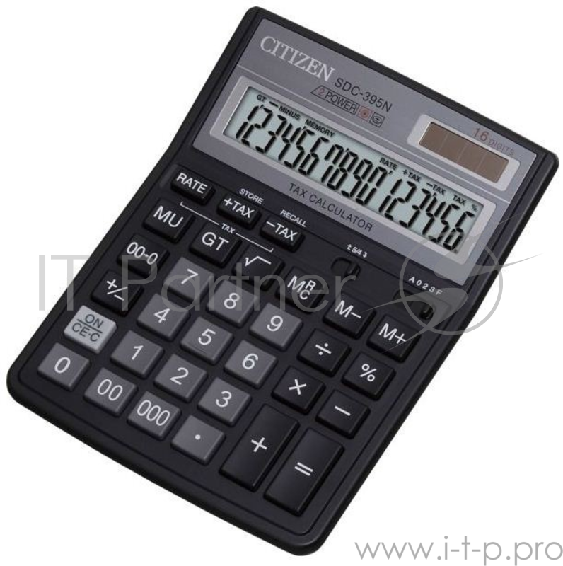 Калькулятор бухгалтерский Citizen SDC-395 N черный 16-разр.