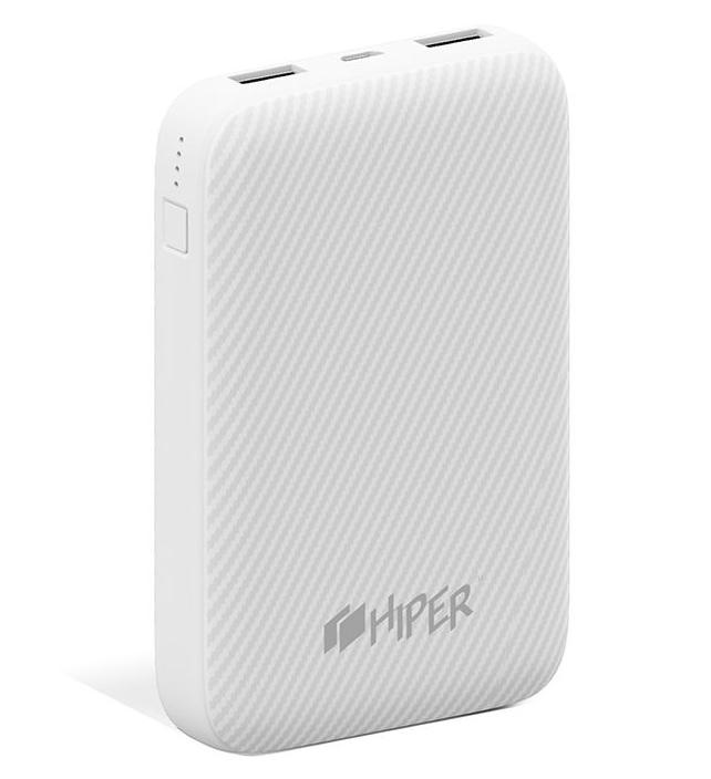 Мобильный аккумулятор Hiper SPX10000 Li-Pol 10000mAh 3A+3A+2A белый 2xUSB