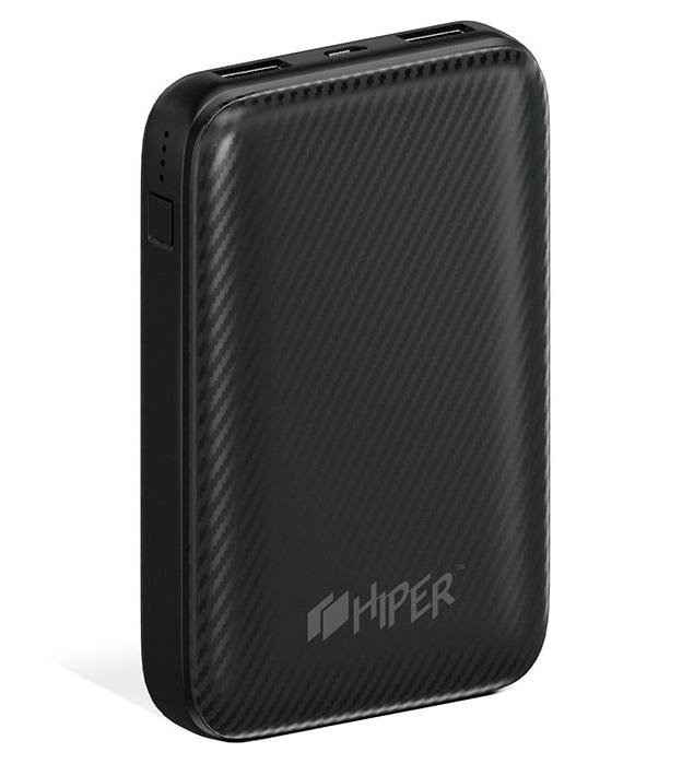 Мобильный аккумулятор Hiper SPX10000 Li-Pol 10000mAh 3A+3A+2A черный 2xUSB