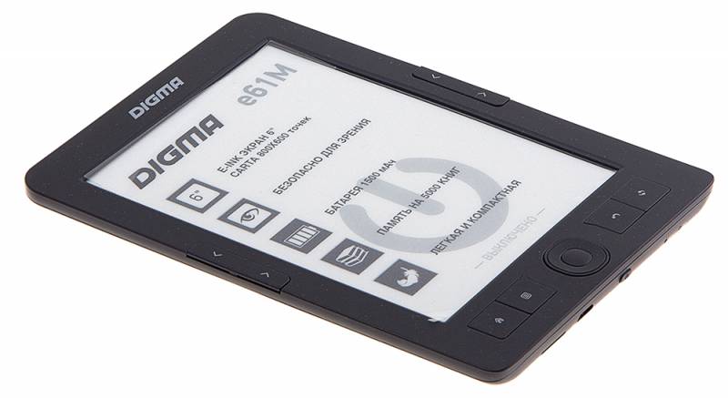 Электронная книга Digma E61M 6 E-Ink Carta 800x600 600MHz/4Gb/microSDHC черный