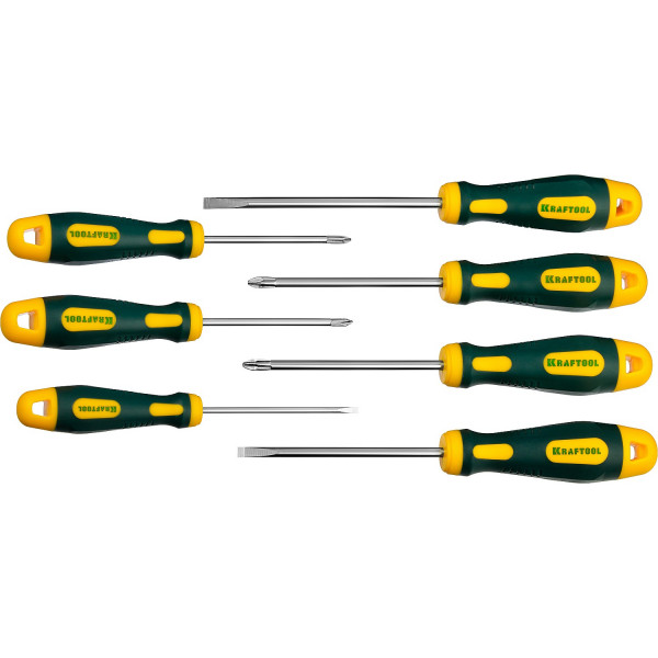 Набор X-Drive KRAFTOOL 250081-H7: Отвертки профессиональные, SL: 3x80, 5x100, 6x125; PH: 1x80, 2x100; PZ: 1x80, 2x100