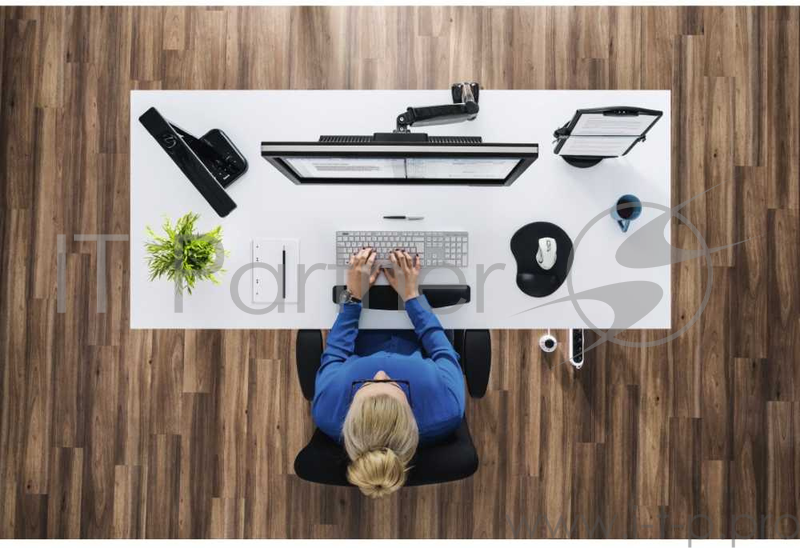 Кронштейн для мониторов ЖК Hama Fullmotion черный 10-36 макс.12кг крепление к столешнице поворот и наклон