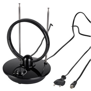 Антенна Hama H-121650 комнатная активная TV/FM/DVB-T 36 дБ 30 - 950 МГц черный