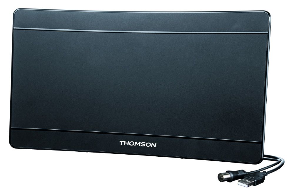 Антенна телевизионная Thomson ANT1706 43дБ активная черный каб.:1.4м