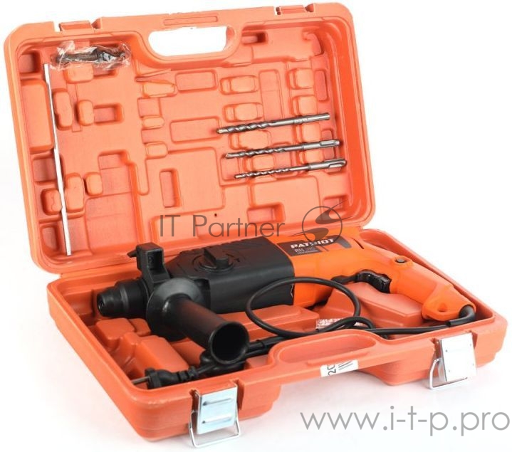 Перфоратор PATRIOT RH240 Перфоратор 140301300 {SDS+, мощн. 790 Вт, 4 режима работы, макс.диаметр 24мм, в пласт.кейсе, набор буров, глубиномер}