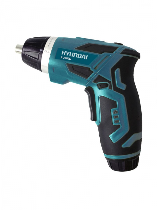 Дрель, Шуруповерт HYUNDAI Аккумуляторная отвертка A 3600Li { 3,6 В, 1,3 А/ч, 200 об/мин, 4 Hm, 3-5 ч, 0.7 кг, 1 аккум }