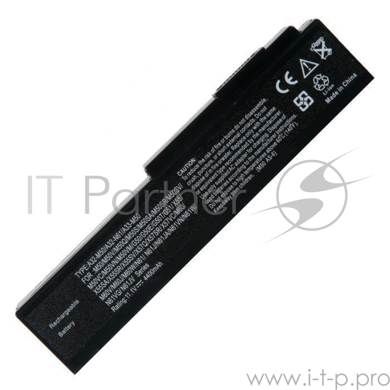 Аккумулятор для Asus M50, M60, G50, G51, G60, VX5, L50, X55, Pro56, Pro72, N61, X64, 5200mAh, 11.1V