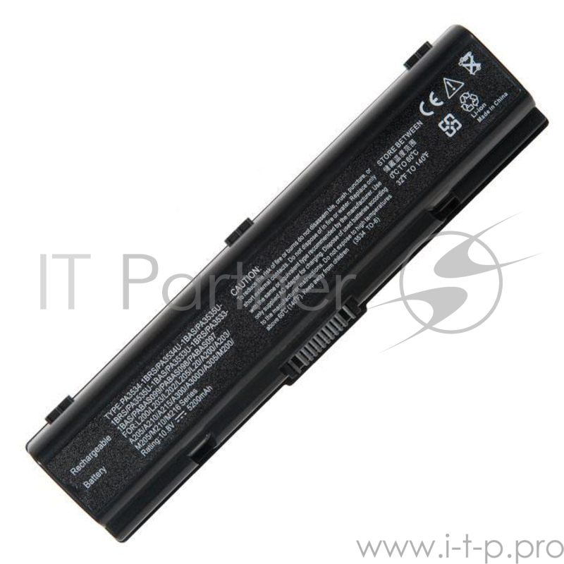 Аккумулятор для Toshiba для Satellite A200, A300, L300 5200mAh 10.8V
