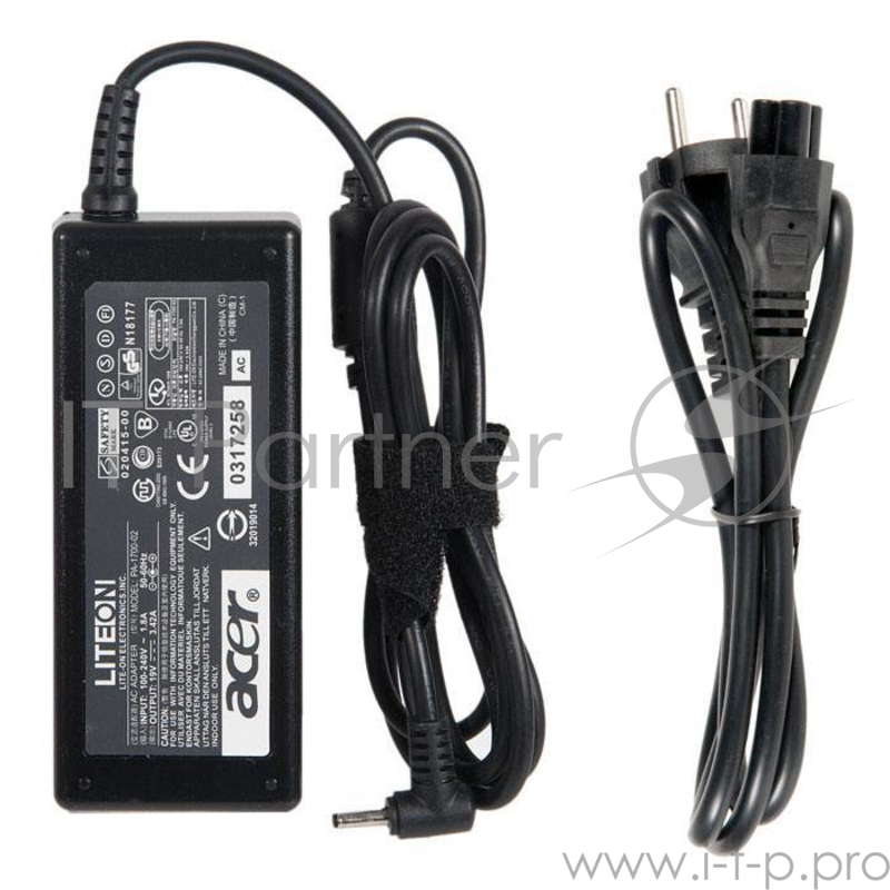 Блок питания для Acer 19V 3.42A, 65W, коннектор 3.0x1.0mm