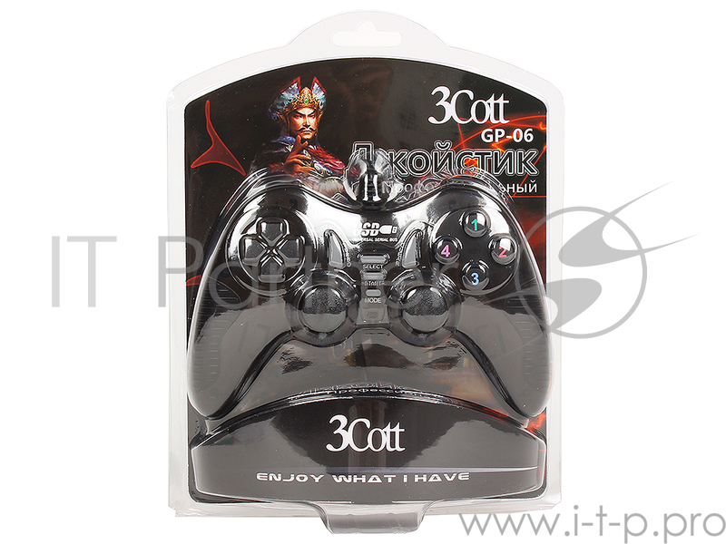 Геймпад 3Cott Single GP-06 черный USB 3Cott-GP-06B {Геймпад, 14 кнопок, вибрация}
