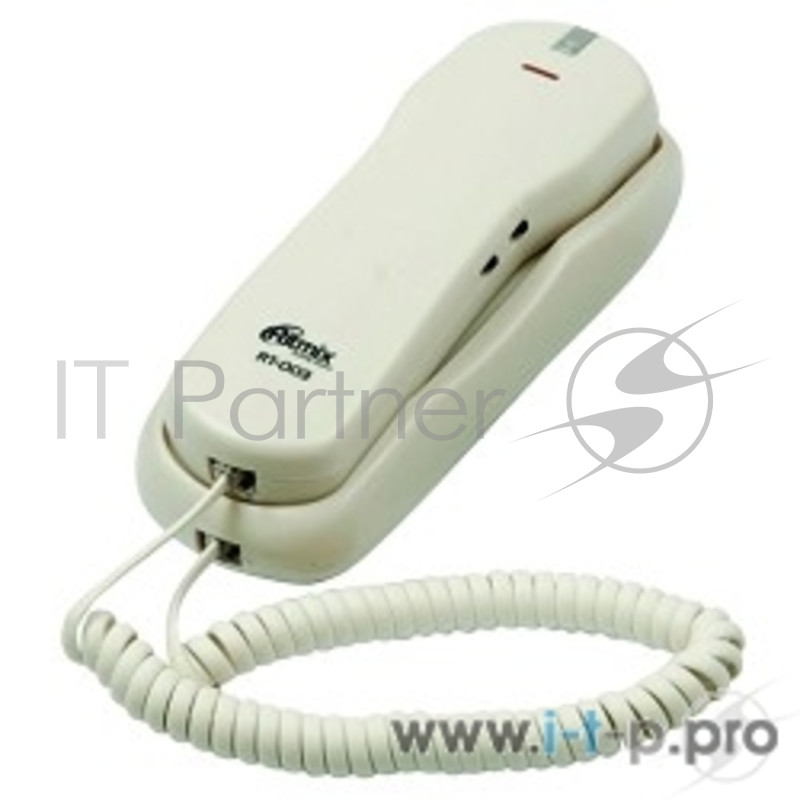 Телефон RITMIX RT-003 white проводной телефон{ повторный набор номера, телефонная книжка, настенная установка, регулятор громкости звонка}