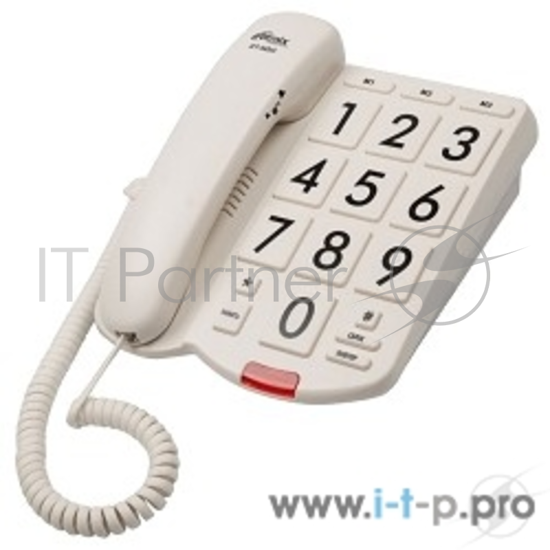 Телефон RITMIX RT-520 ivory Телефон проводнойповтор. набор, регулировка уровня громкости, световая индикац