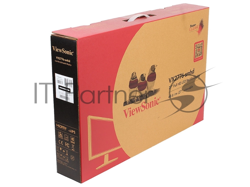 Монитор 27 Viewsonic VX2776-SMHD Black-Silver (IPS, LED, 1920x1080, 4 ms, 178°/178°, 250 cd/m, 80M:1, +HDMI, +DisplayPort, +MM)